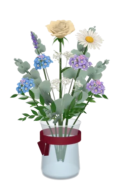 Het boeket voor Ik mis je, zoals het opengaat