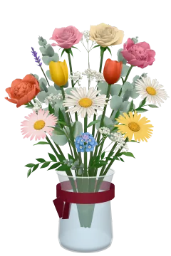 Het boeket voor Moederdag, zoals het opengaat
