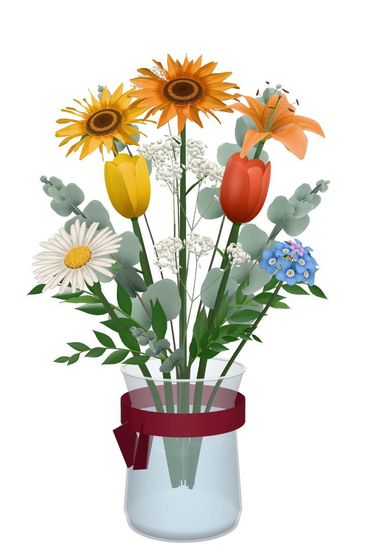 Congratulations: the bouquet as it opens